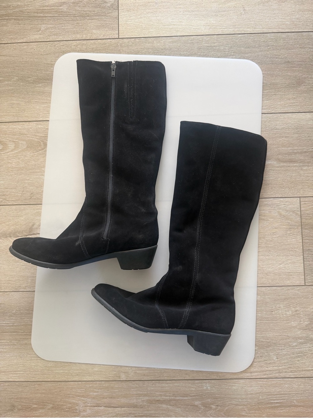 Mortlands Weatherproof Sheepskin Boots Womens US 9 Black Suede Made in England